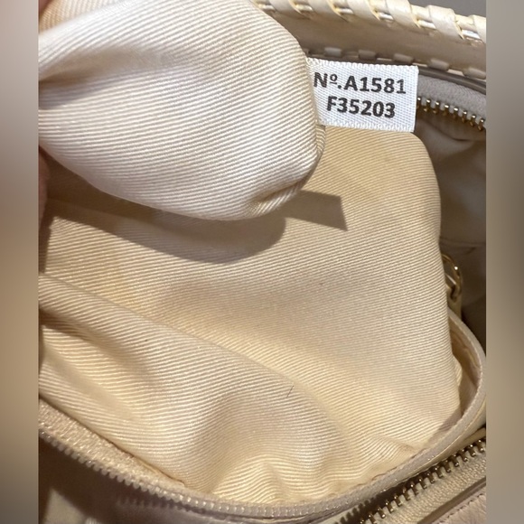 Coach Celeste Winter White and Gold Studded Bag W/Crossbody Whip Stitch Strap - Picture 7 of 9